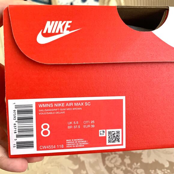 NEW Nike Air Max SC Sneakers in Sail/Gum Medium Brown/Sanddrift - Picture 14 of 14